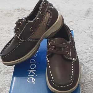 NIB Boys' Toddler Dark Brown Dress Shoes, Slip on Loafers, Boat Shoes, Sz 7M